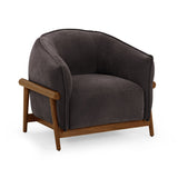 Piedmont Upcycled Contract-Grade Chenille Accent Chair - Grey