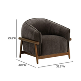 Piedmont Upcycled Contract-Grade Chenille Accent Chair - Grey