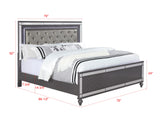 Refino Gray LED Upholstered Panel Bedroom Set