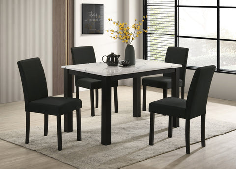 Resia Black/White 5-Piece Dining Set