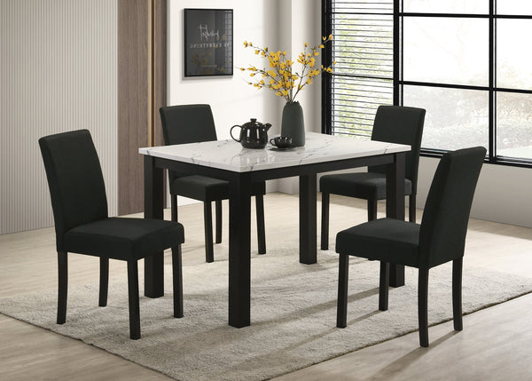 Resia Black/White 5-Piece Dining Set | Crown Mark | Olivia Furniture