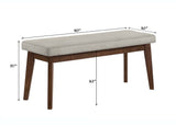 Salerno Beige/Brown Dining Bench - Crown Mark | Olivia Furniture