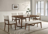 Salerno Beige/Brown Dining Bench - Crown Mark | Olivia Furniture