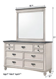 Sawyer Antique White/Brown Bedroom Mirror (Mirror Only) - Crown Mark | Olivia Furniture