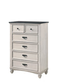 Sawyer Antique White/Brown Panel Bedroom Set