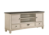 Saywer Antique 68" White/Brown TV Stand - Crown Mark | Olivia Furniture