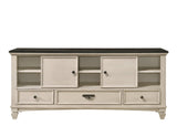 Saywer Antique 68" White/Brown TV Stand - Crown Mark | Olivia Furniture
