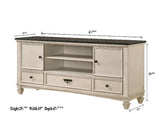 Saywer Antique 68" White/Brown TV Stand - Crown Mark | Olivia Furniture