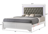 Lyssa Frost LED Upholstered Panel Bedroom Set