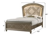 Cristal Gold LED Upholstered Panel Bedroom Set - OLIVIA FURNITURE