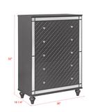 Refino Gray LED Panel Bedroom Set - OLIVIA FURNITURE
