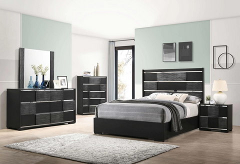 Blacktoft Black Panel Bedroom Set