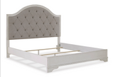 Brollyn Chipped White Upholstered Panel Bedroom Set