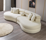 Olivia Ivory Boucle Curved Sectional