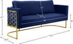 Casa Blue Velvet Sofa