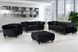 Chesterfield Black Velvet Sofa