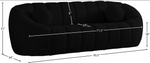 Elijah Black Boucle Fabric Sofa