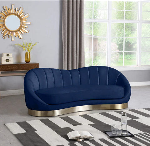 Shelly Blue Velvet Sofa