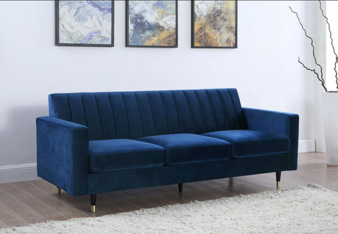 Lola Blue Velvet Sofa