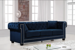 Bowery Blue Velvet Sofa