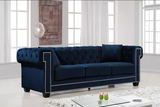 Bowery Blue Velvet Sofa