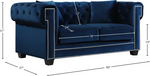 Bowery Blue Velvet Sofa