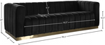 Marlon Black Velvet Sofa