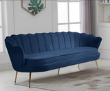 Gardenia Blue Velvet Sofa