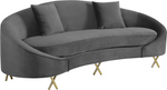 Serpentine Grey Velvet Sofa