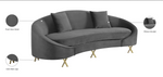 Serpentine Grey Velvet Sofa