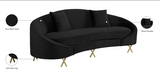 Serpentine Black Velvet Sofa