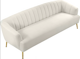 Tori Cream Velvet Sofa