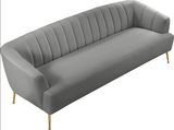 Tori Grey Velvet Sofa