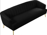 Tori Black Velvet Sofa