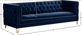 Michelle Blue Velvet Sofa