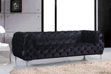 Mercer Black Velvet Sofa