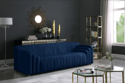 Naya Blue Velvet Sofa