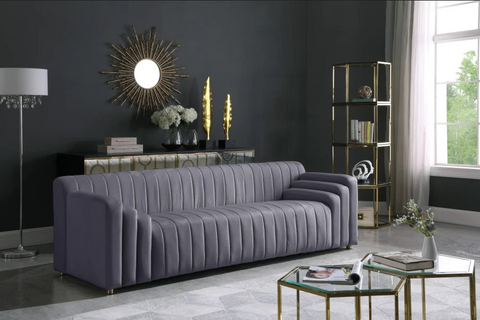 Naya Grey Velvet Sofa