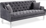 Roxy Grey Velvet Sofa