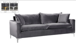 Naomi Grey Velvet Sofa