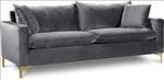 Naomi Grey Velvet Sofa