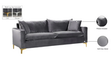 Naomi Grey Velvet Sofa