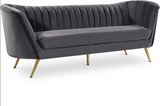 Margo Grey Velvet Sofa