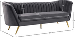 Margo Grey Velvet Sofa