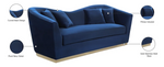 Arabella Blue Velvet Sofa