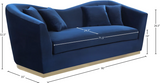 Arabella Blue Velvet Sofa