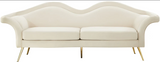 Lips Cream Velvet Sofa