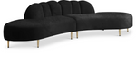 Divine Black Velvet 2Pc Sectional