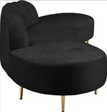 Divine Black Velvet 2Pc Sectional