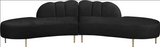 Divine Black Velvet 2Pc Sectional